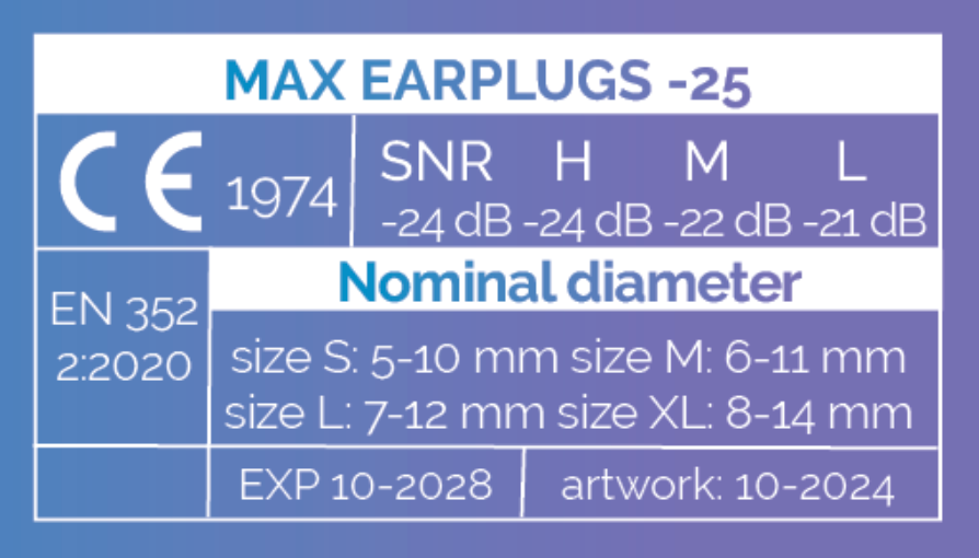 Max -25 dB Cycling Earplugs